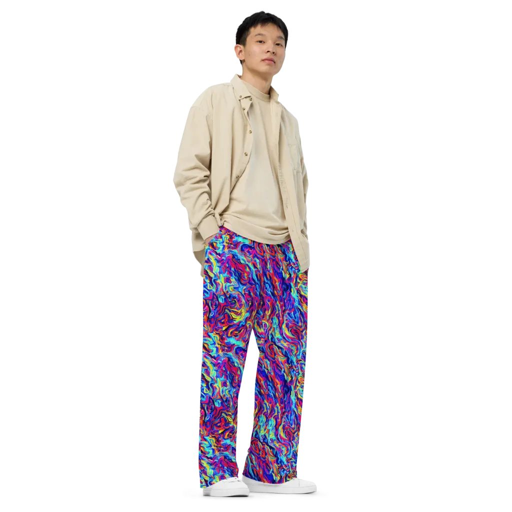 Solar Electric on Wide-Leg Pants — Right Front