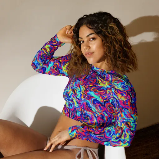 Solar Electric on a Long Sleeve Crop Top