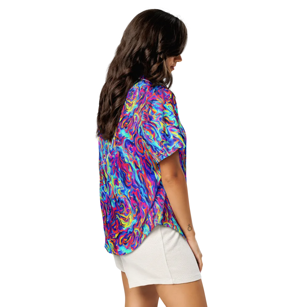 Solar Electric on Women's Short Sleeve Pajama Top — Right Back