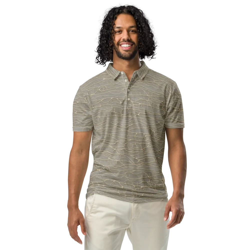 Ivory Vein on Men's Slim Fit Polo Shirt — Front