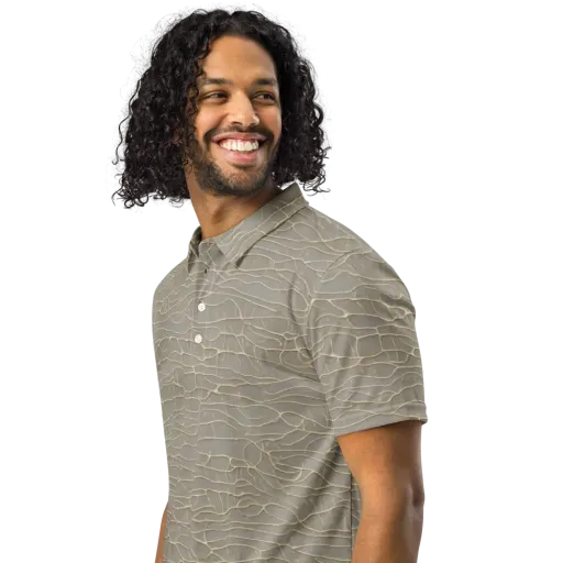 Ivory Vein on a Men's Slim Fit Polo Shirt
