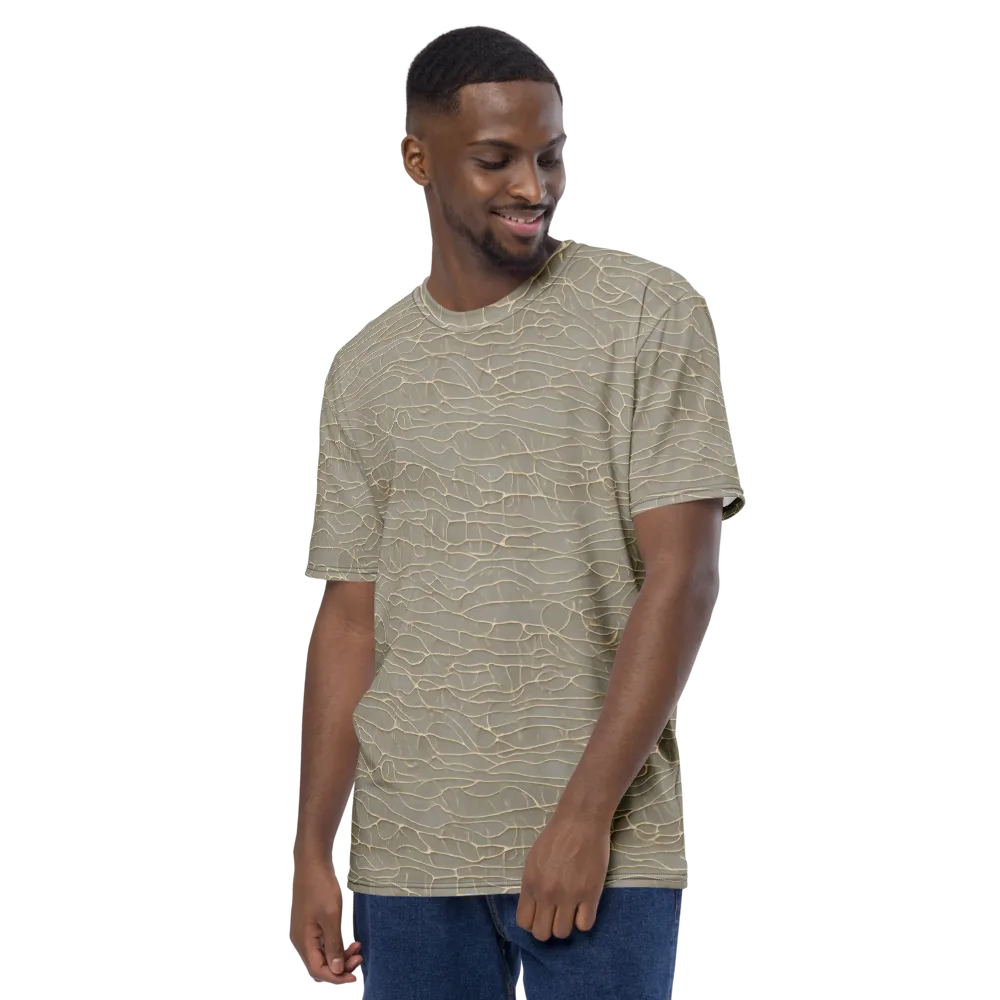 Ivory Vein on Men's Crew Neck T-Shirt — Left