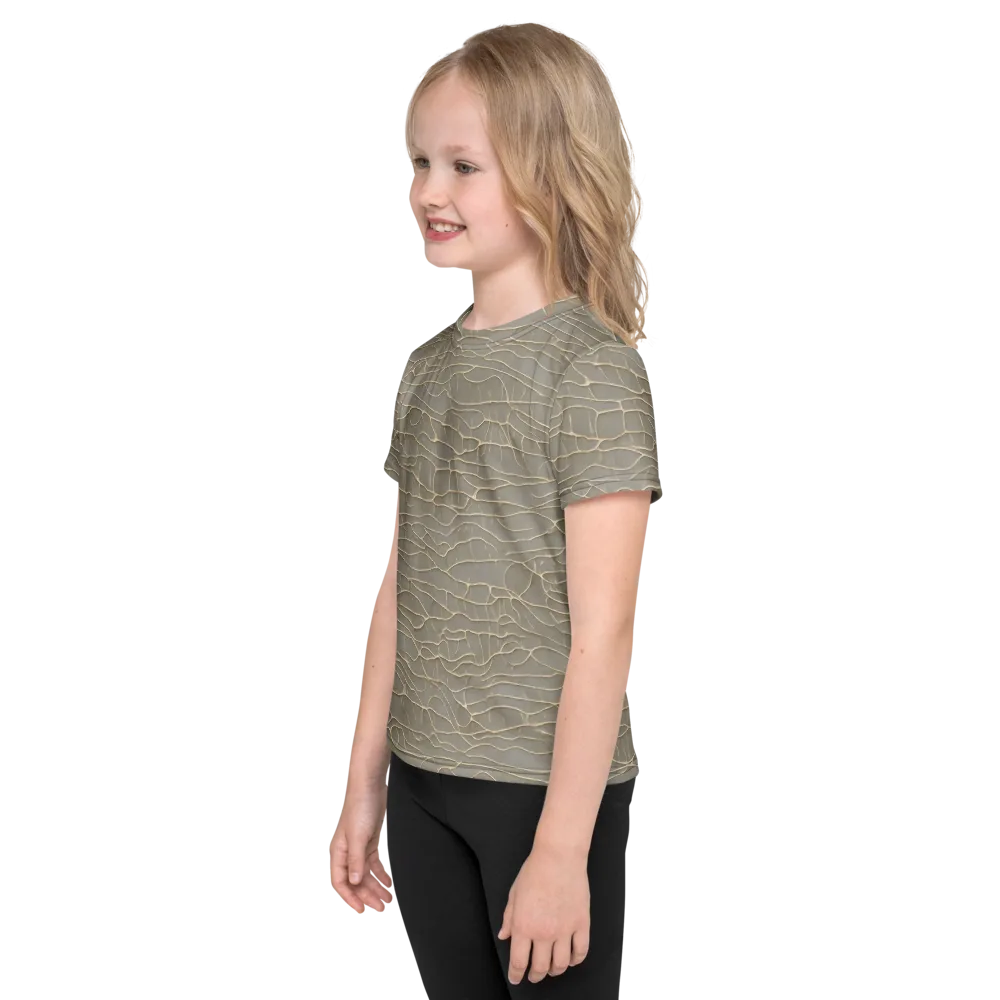 Ivory Vein on Kids Crew Neck T-Shirt — Left