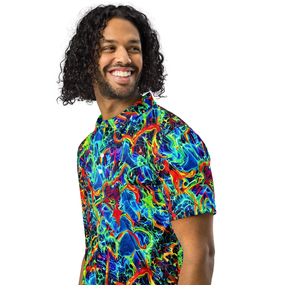 Prismfire on Men's Slim Fit Polo Shirt — Left Front