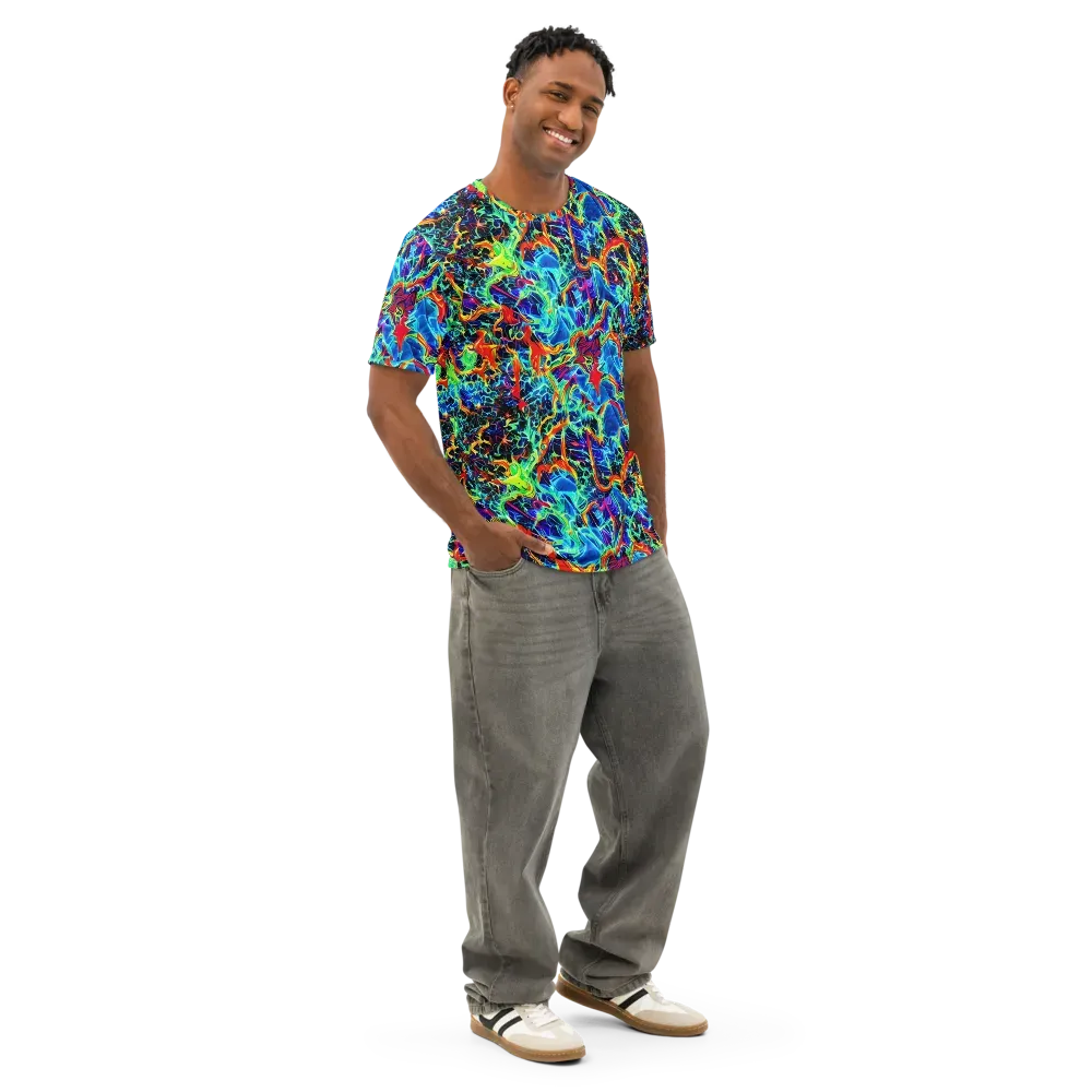 Prismfire on Men's Cotton Crew Neck T-Shirt — Right Front