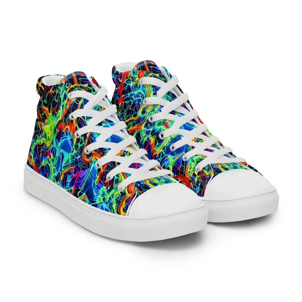 Prismfire on Men's High Top Canvas Shoes — Right Front