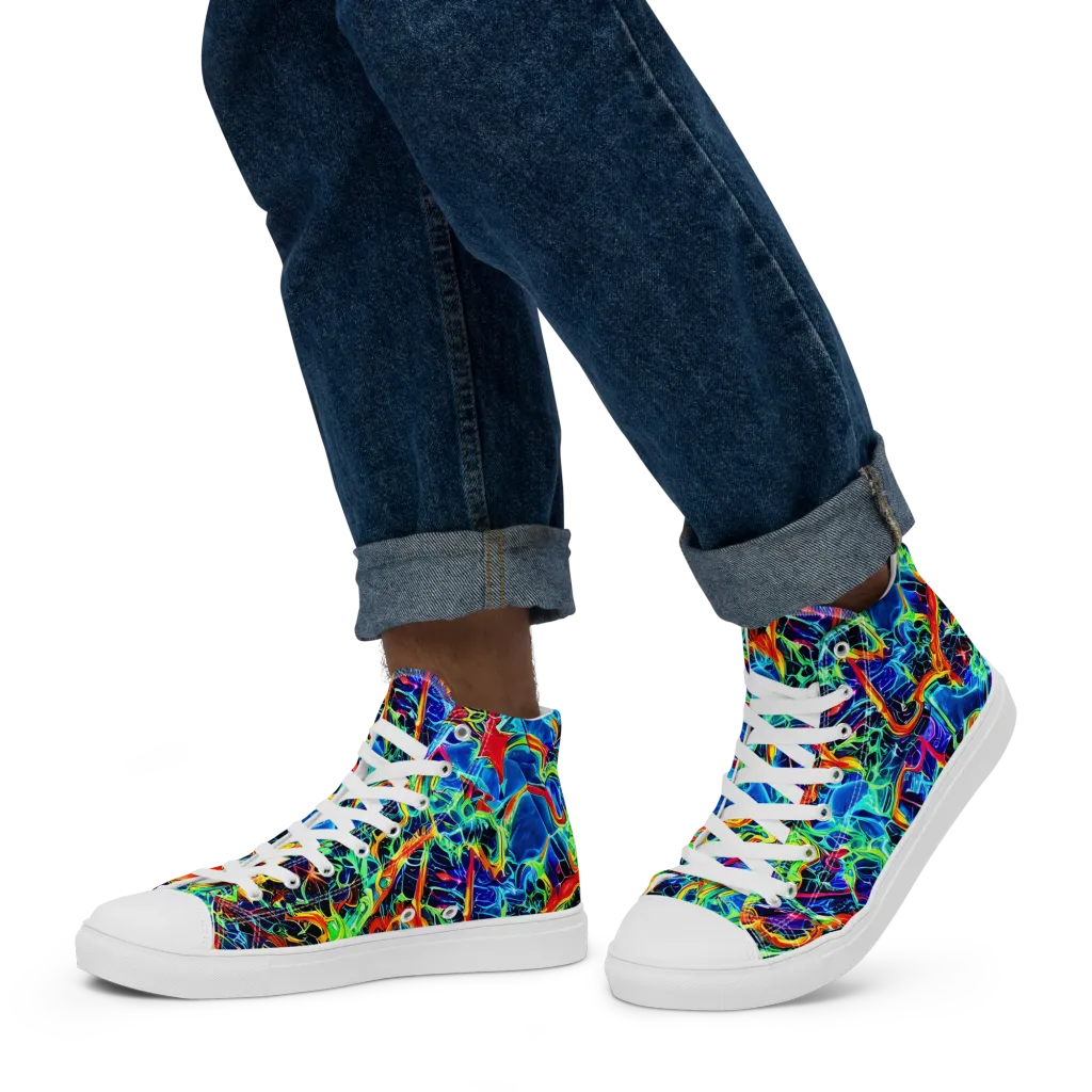 Prismfire on Men's High Top Canvas Shoes — Left