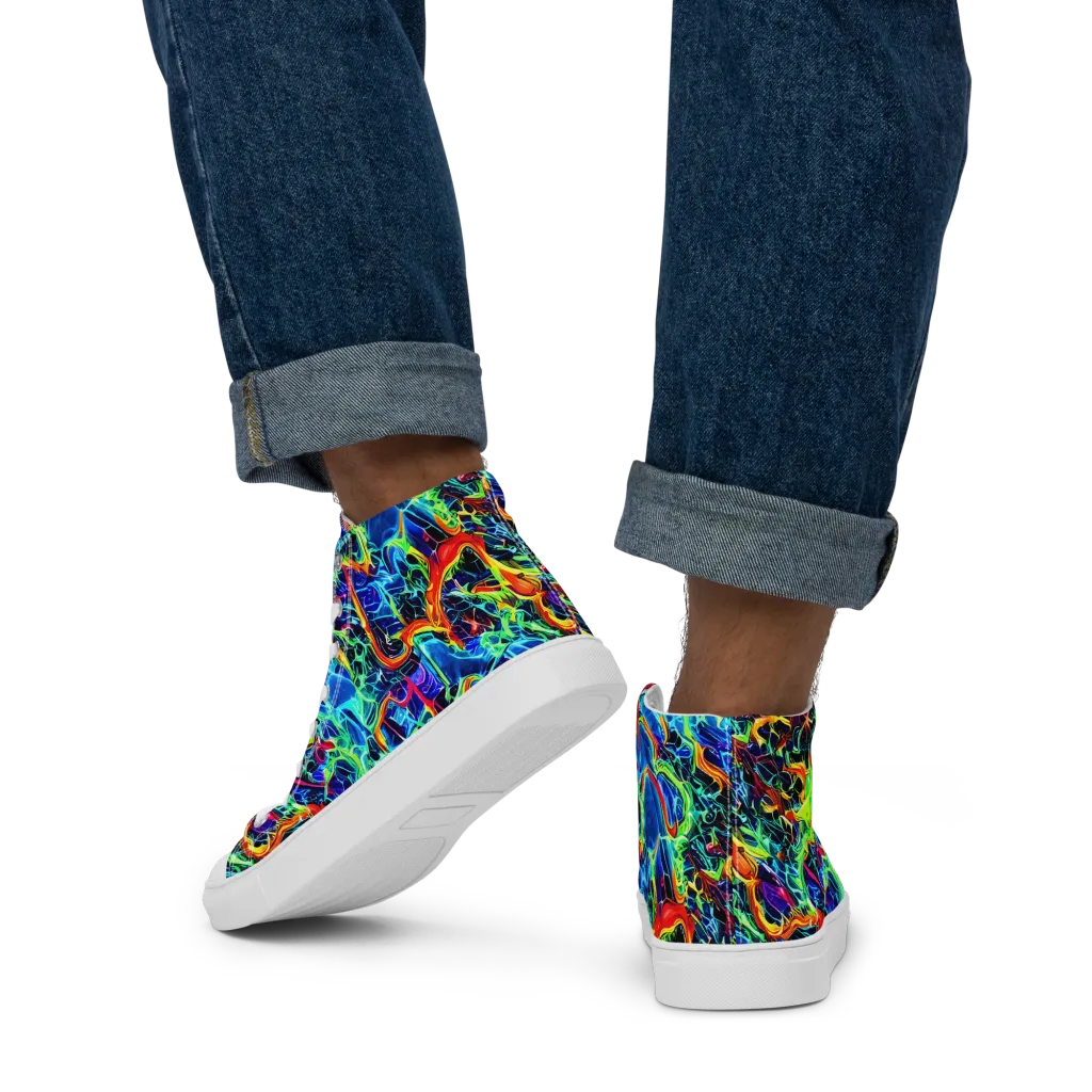 Prismfire on Men's High Top Canvas Shoes — Back