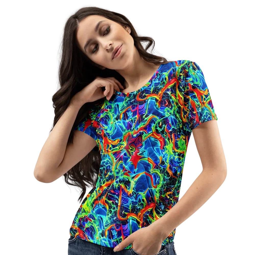 Prismfire on Women's Crew Neck T-Shirt — Left Front