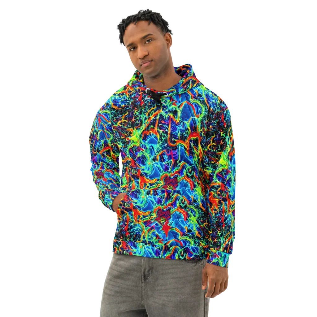 Prismfire on Cotton Hoodie — Left Front