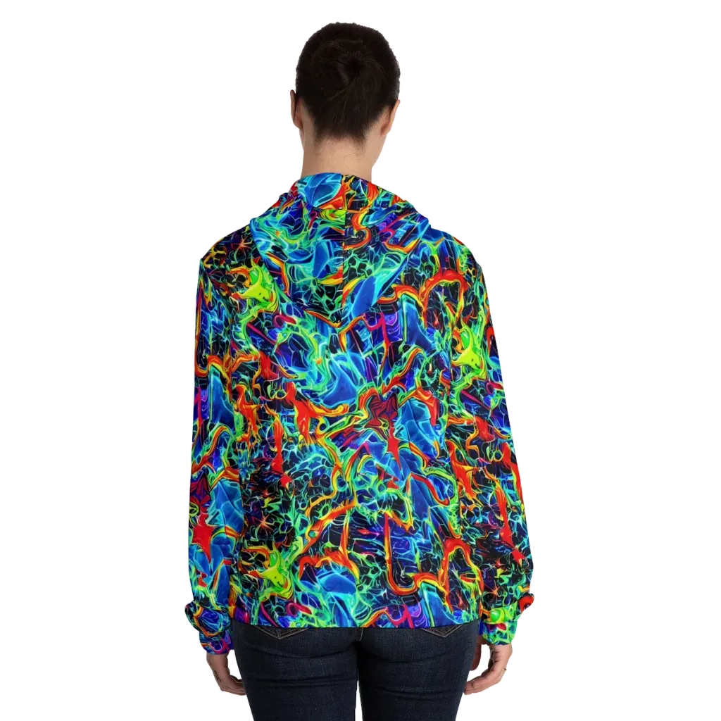 Prismfire on Women's Full-Zip Hoodie — Back On Person