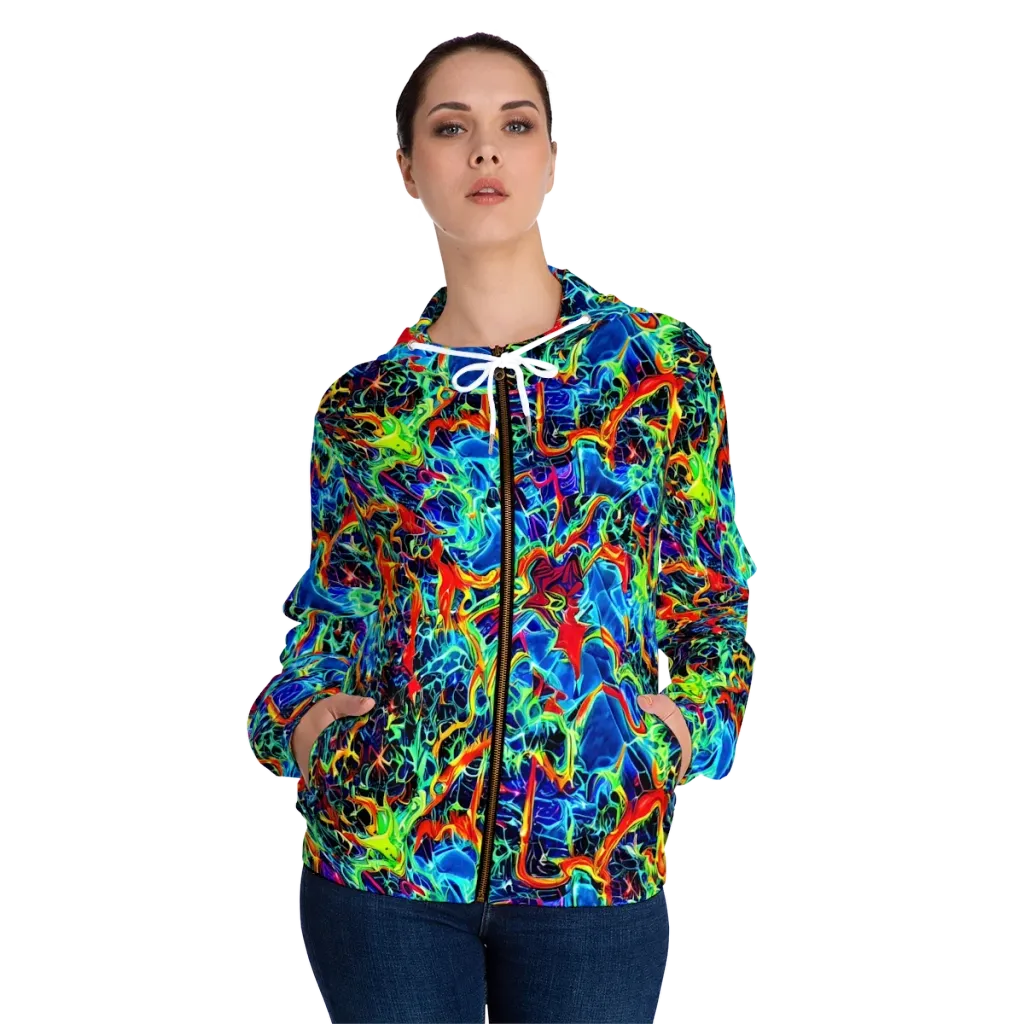 Prismfire on Women's Full-Zip Hoodie — Front On Person
