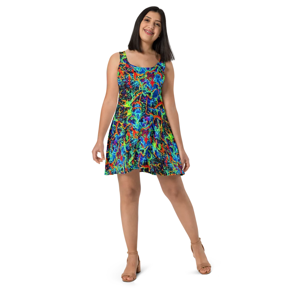 Prismfire on Skater Dress — Front