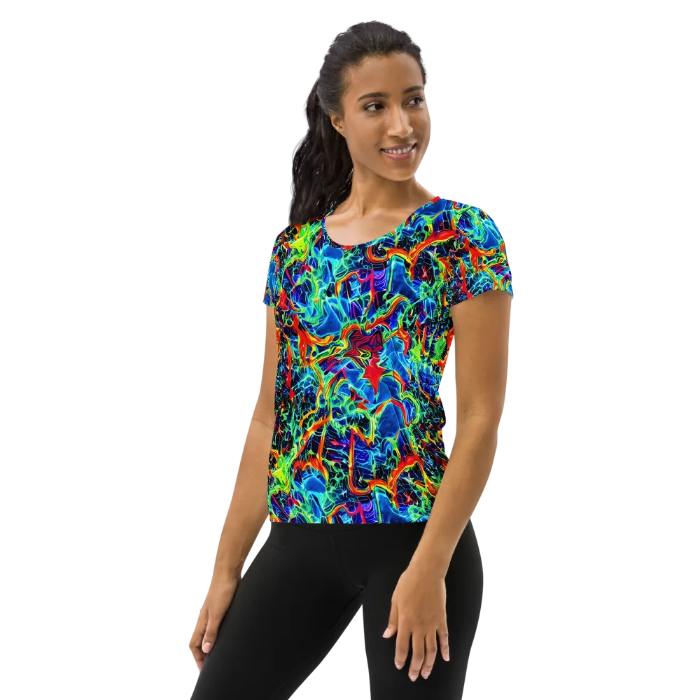 Prismfire on Women's Athletic T-Shirt — Left