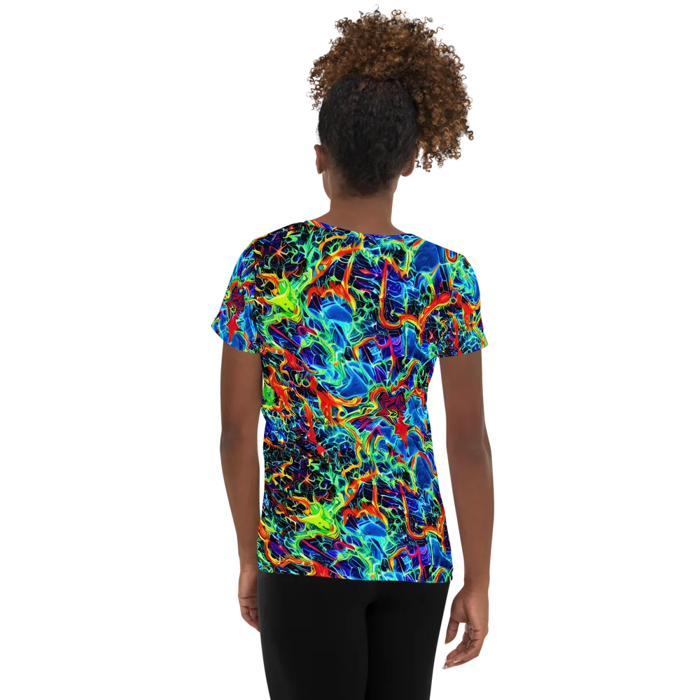 Prismfire on Women's Athletic T-Shirt — Back