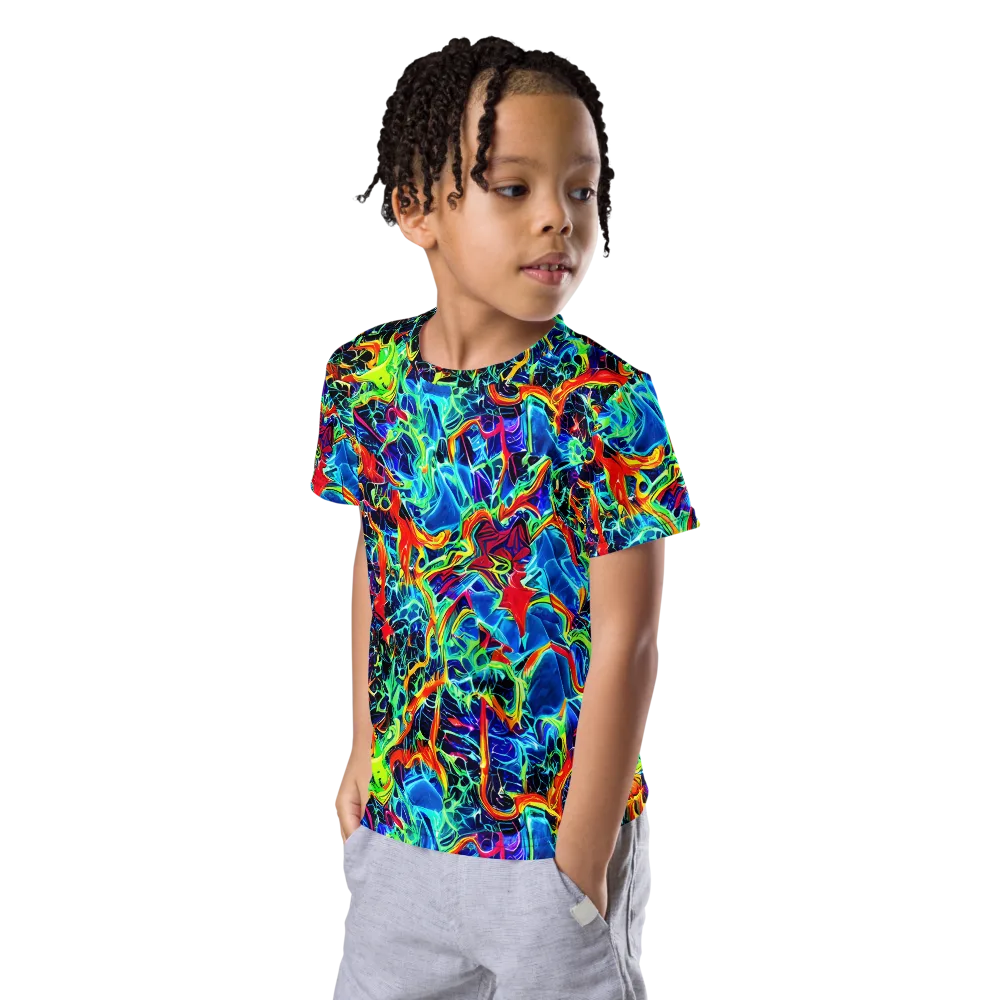 Prismfire on Kids Crew Neck T-Shirt — Left Front