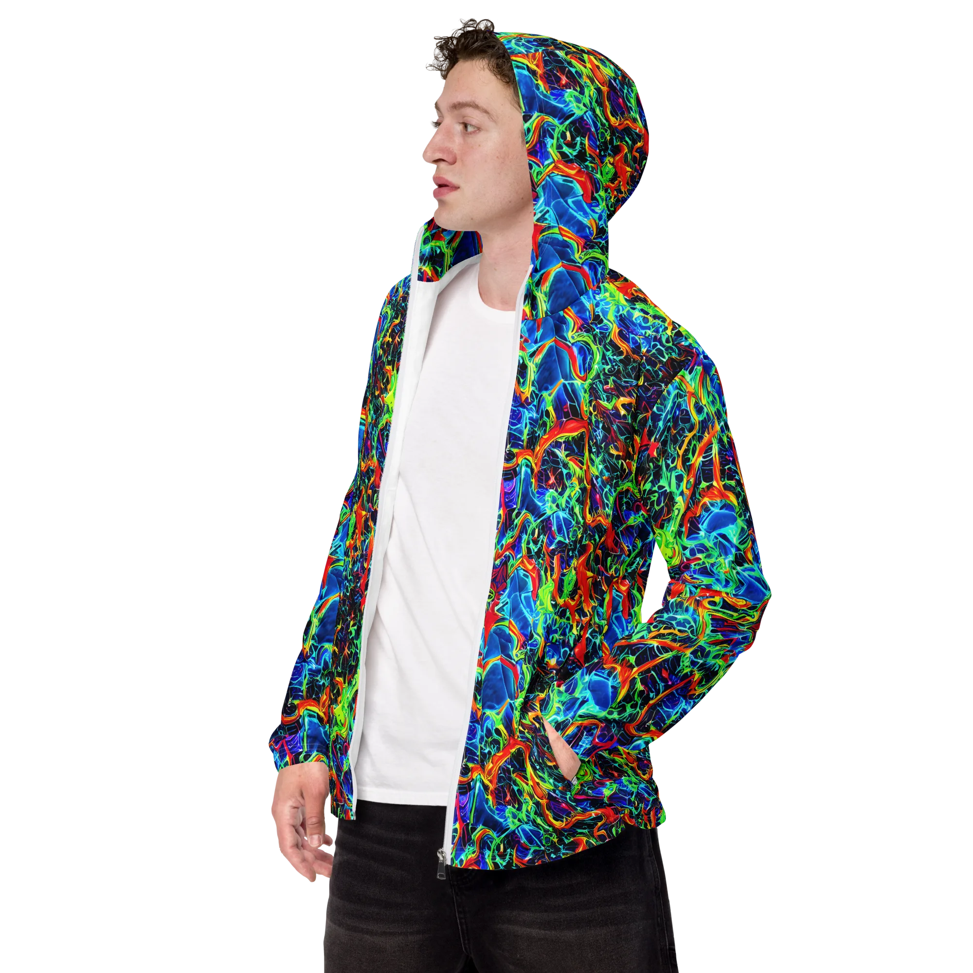 Prismfire on Men's Windbreaker — Left Front