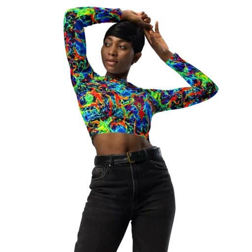 Prismfire on a Long Sleeve Crop Top
