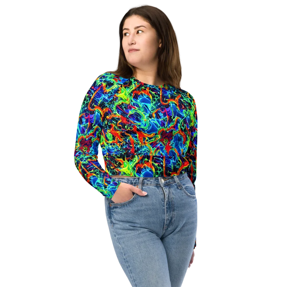 Prismfire on Long Sleeve Crop Top — Front