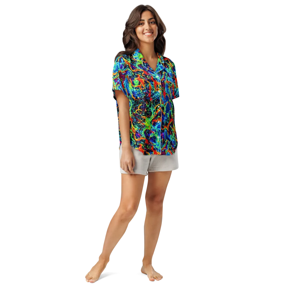 Prismfire on Women's Short Sleeve Pajama Top — Front