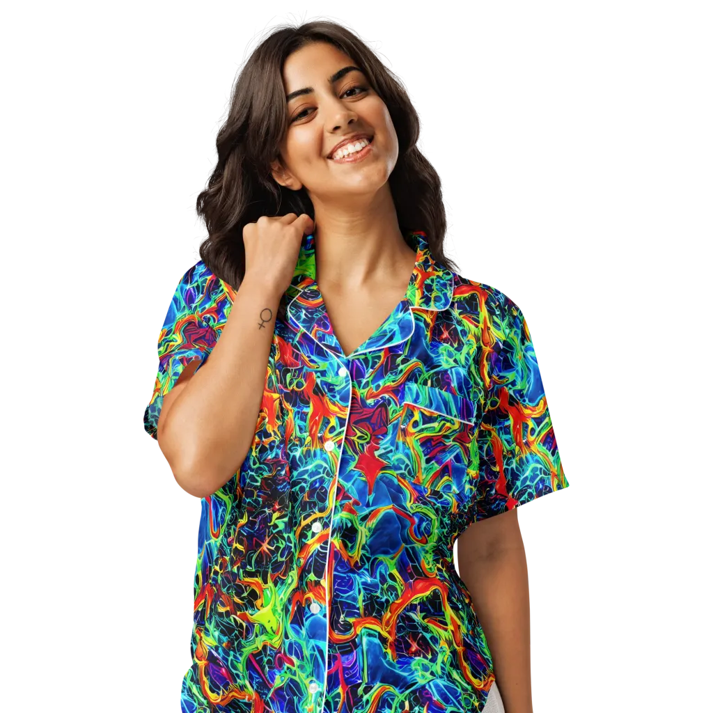 Prismfire on Women's Short Sleeve Pajama Top — Front