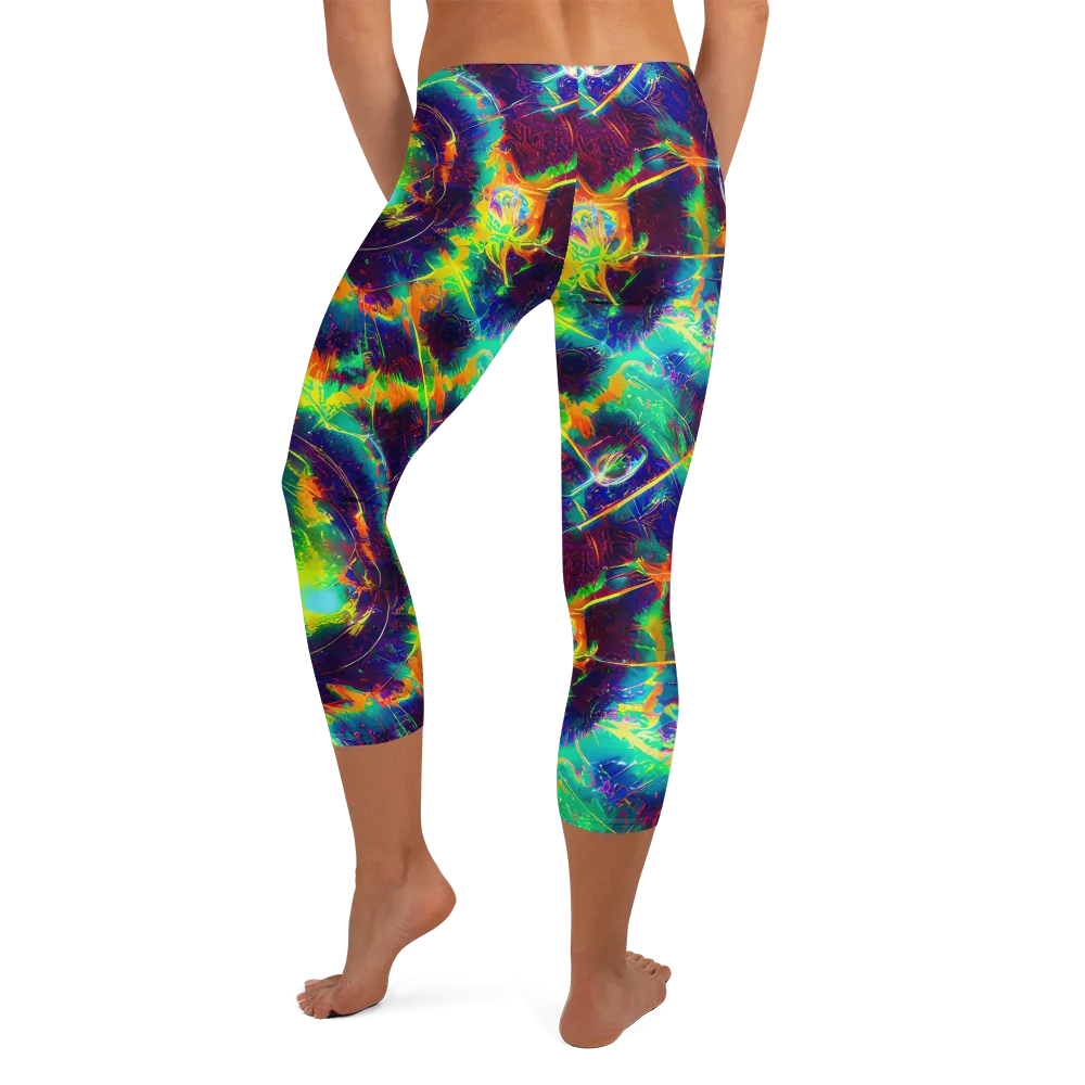 The Neon Paradox on Capri Leggings — Back