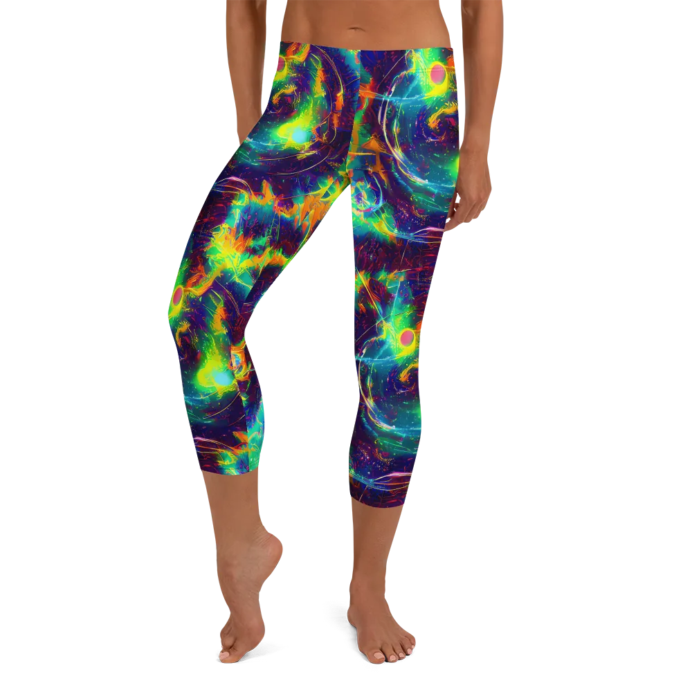 The Neon Paradox on Capri Leggings — Front