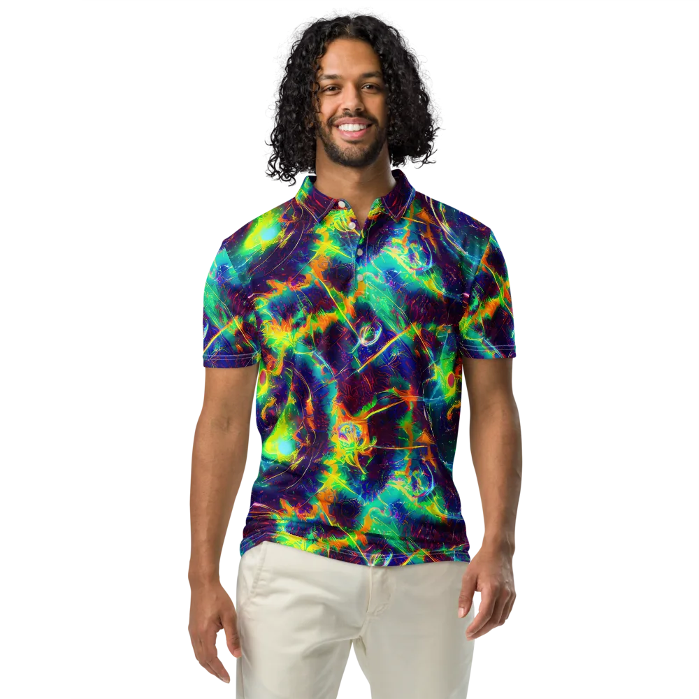 The Neon Paradox on Men's Slim Fit Polo Shirt — Front