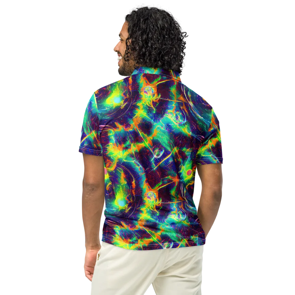 The Neon Paradox on Men's Slim Fit Polo Shirt — Back