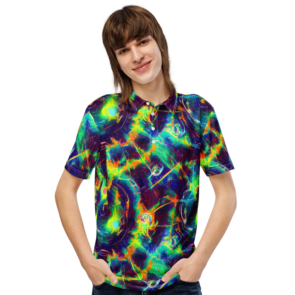 The Neon Paradox on Men's Slim Fit Polo Shirt — Front