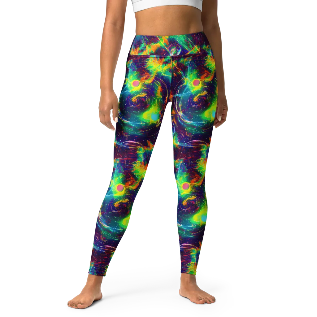 The Neon Paradox on Yoga Leggings — Front