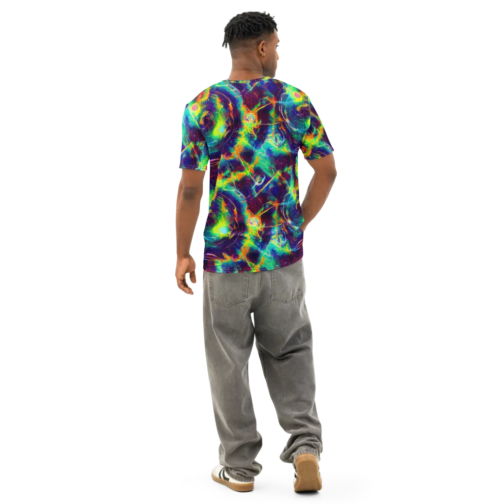 The Neon Paradox on Men's Cotton Crew Neck T-Shirt — Back