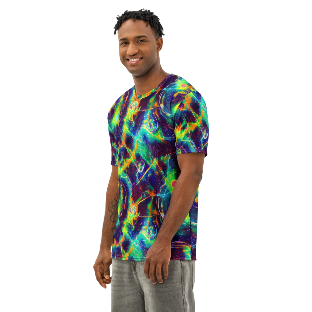 The Neon Paradox on Men's Cotton Crew Neck T-Shirt — Left Front