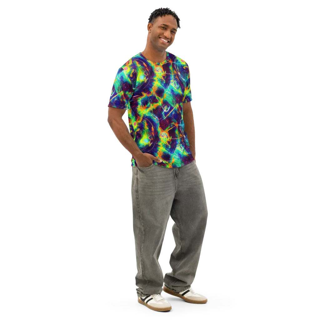 The Neon Paradox on Men's Cotton Crew Neck T-Shirt — Right Front