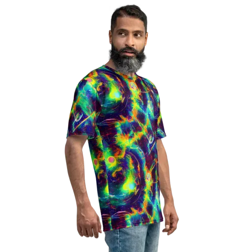 The Neon Paradox on a Men's Crew Neck T-Shirt