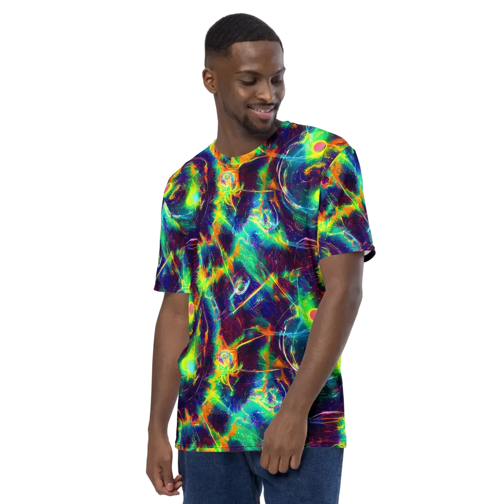 The Neon Paradox on Men's Crew Neck T-Shirt — Left