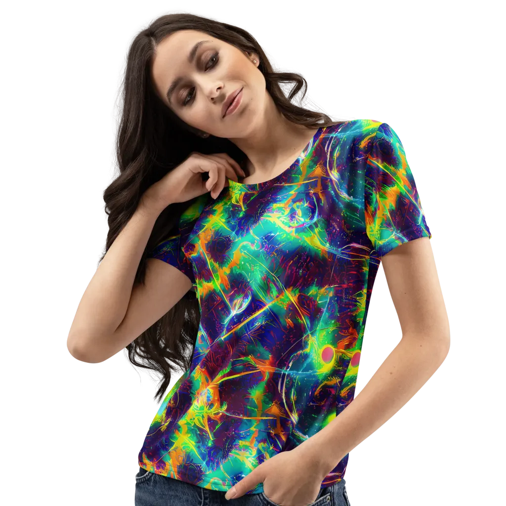 The Neon Paradox on Women's Crew Neck T-Shirt — Left Front