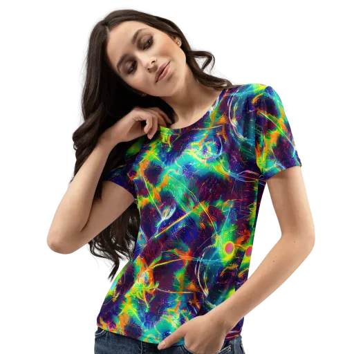 The Neon Paradox on a Women's Crew Neck T-Shirt
