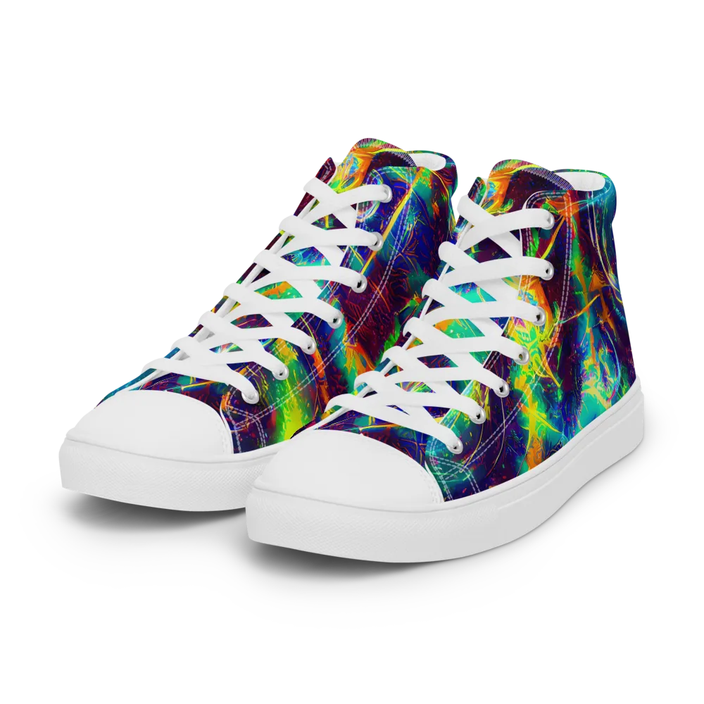 The Neon Paradox on Women's High Top Canvas Shoes — Left Front