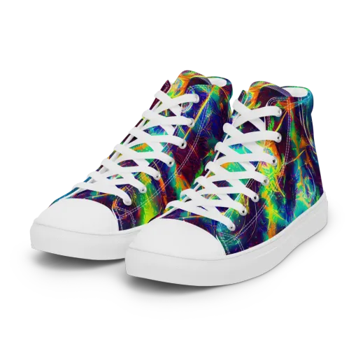The Neon Paradox on a Women's High Top Canvas Shoes