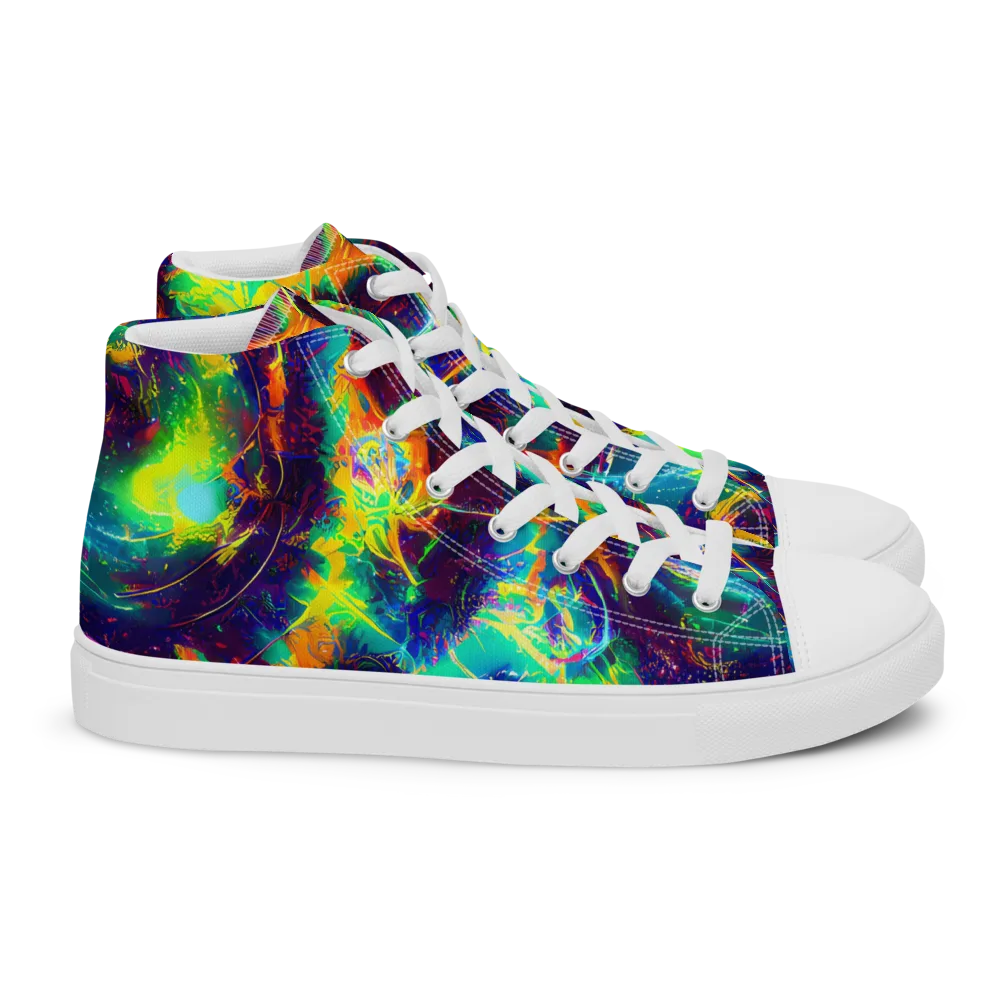 The Neon Paradox on Women's High Top Canvas Shoes — Right