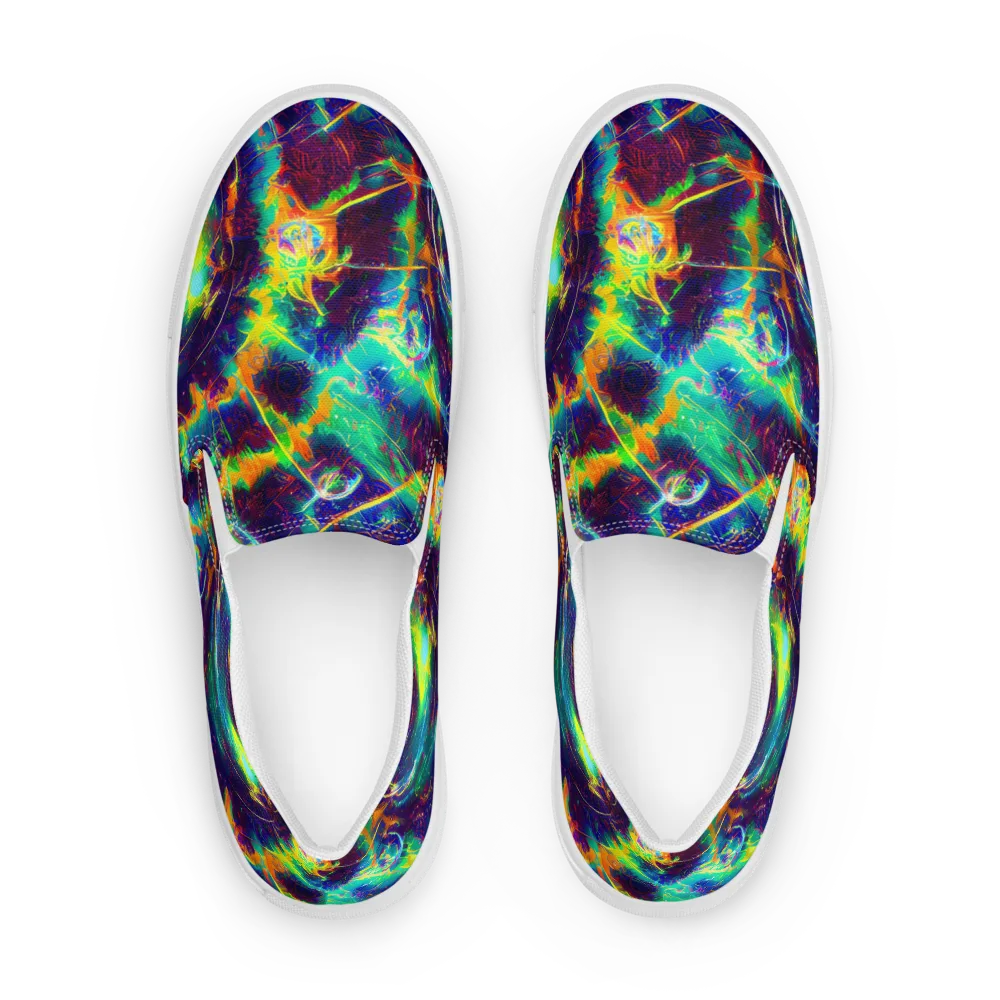 The Neon Paradox on Men's Slip-On Canvas Shoes — Front