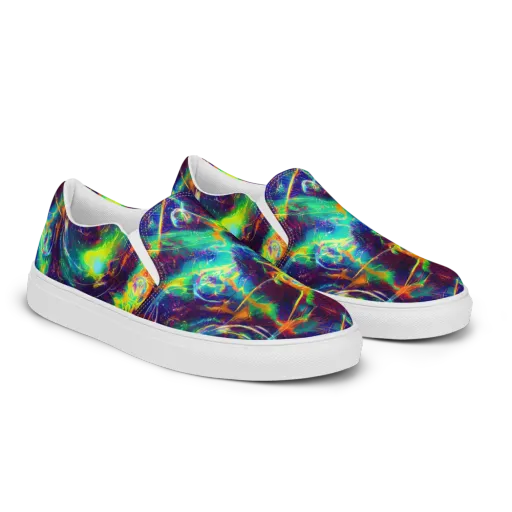 The Neon Paradox on a Men's Slip-On Canvas Shoes