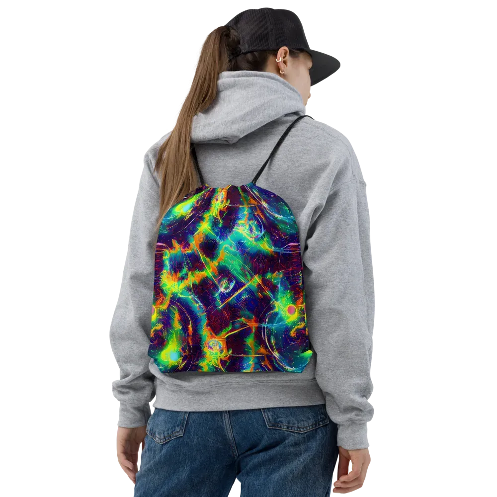 The Neon Paradox on Drawstring Bag — Front