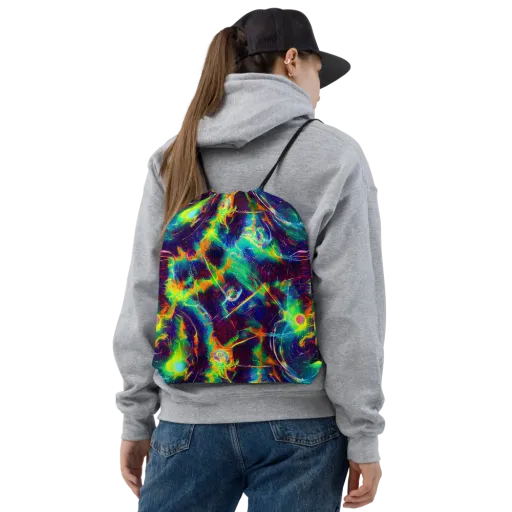 The Neon Paradox on a Drawstring Bag