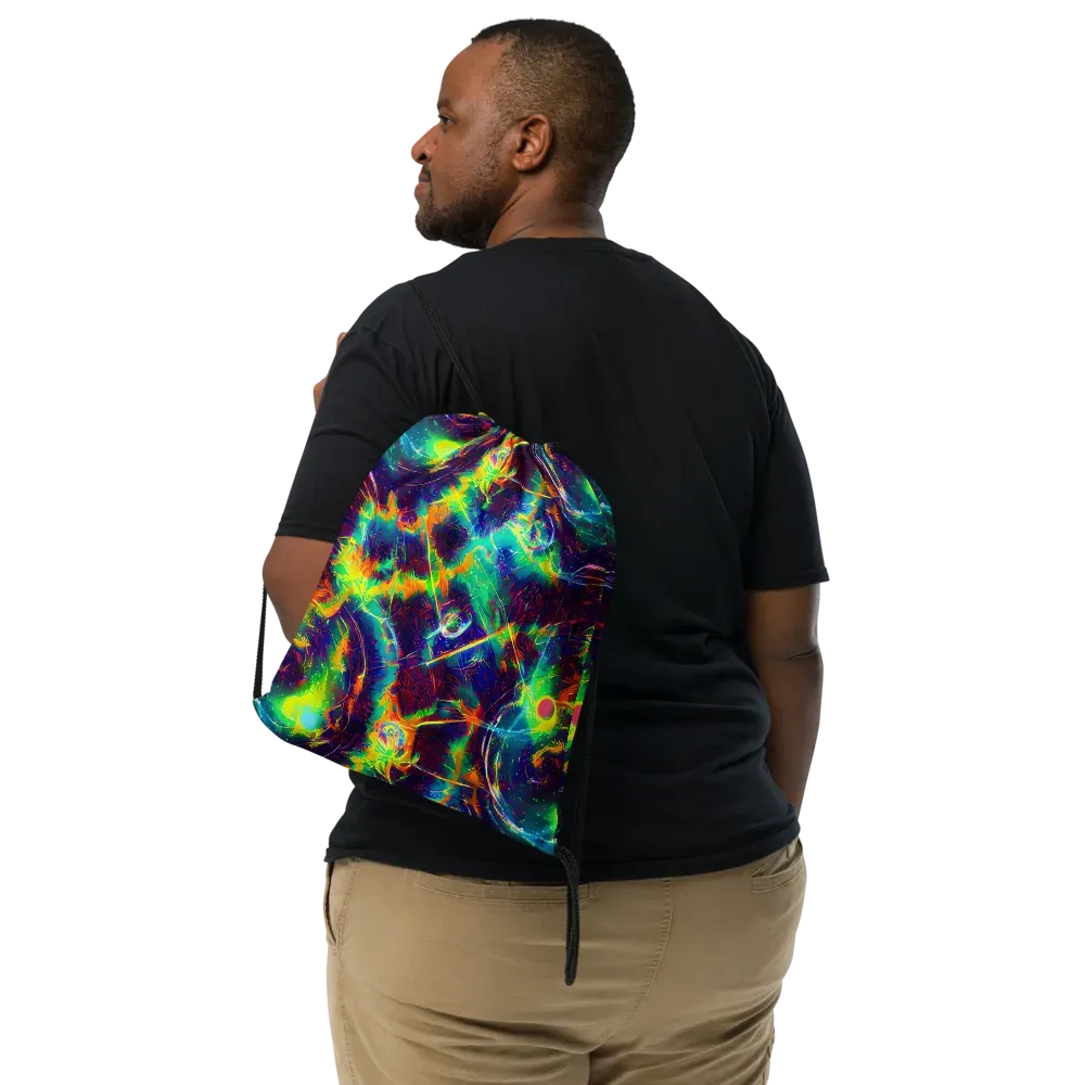 The Neon Paradox on Drawstring Bag — Front