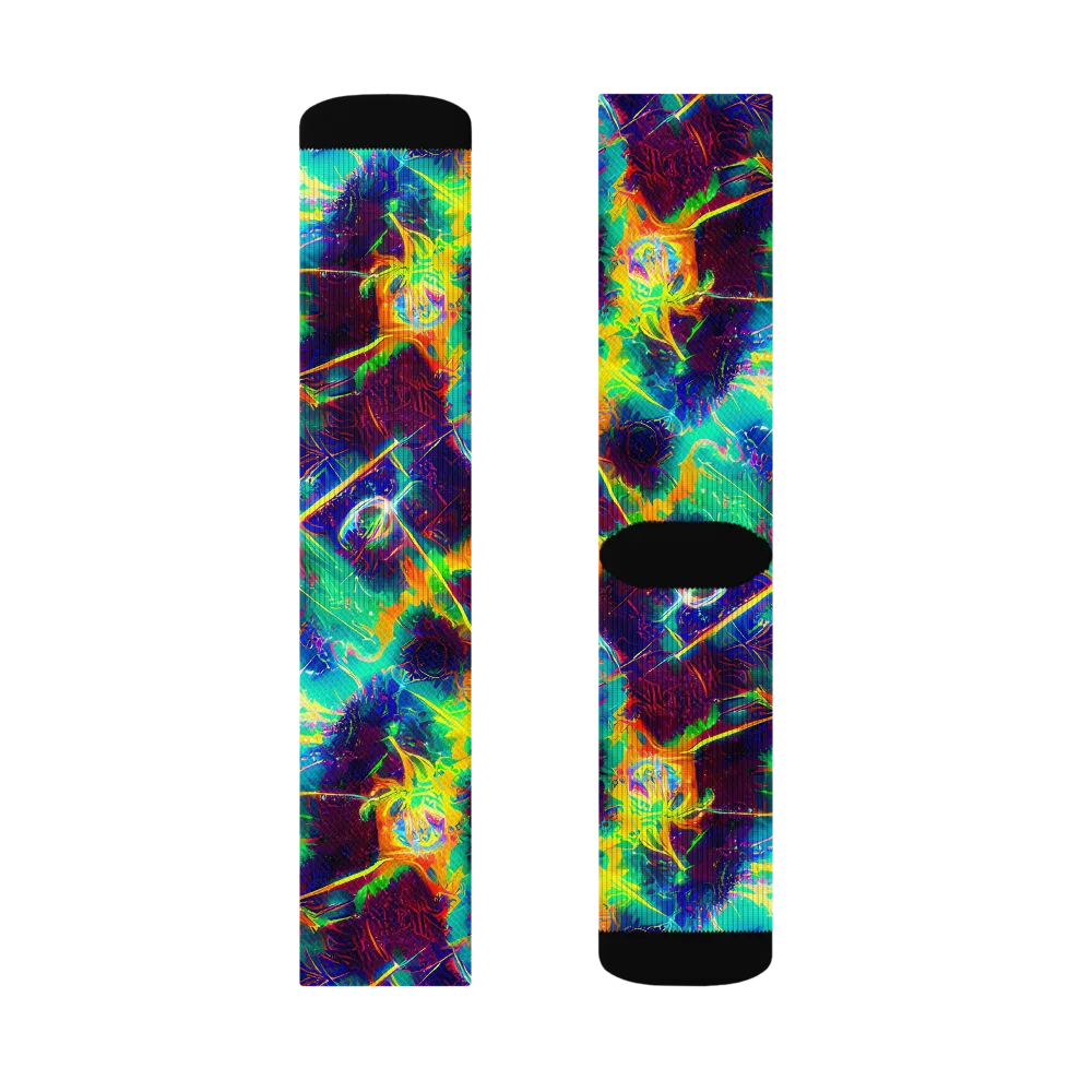 The Neon Paradox on Socks — Right Sock