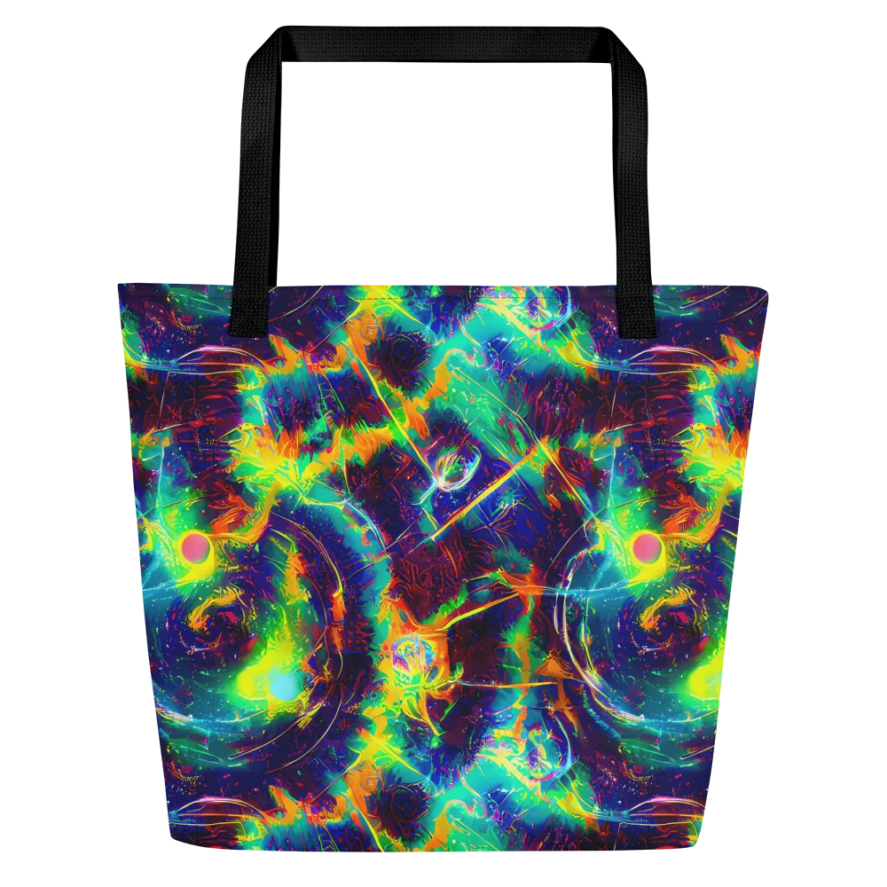 The Neon Paradox on Large Tote Bag W/ Pocket — Front