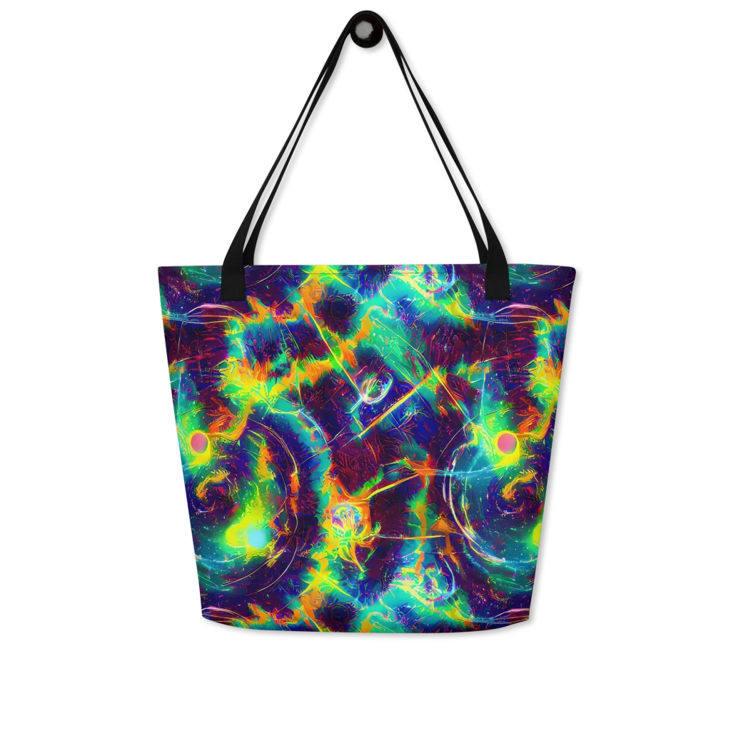 The Neon Paradox on Large Tote Bag W/ Pocket — Front