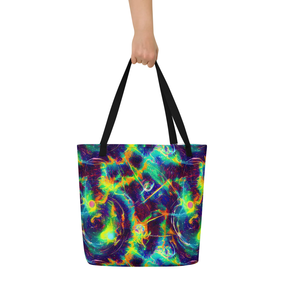 The Neon Paradox on Large Tote Bag W/ Pocket — Front